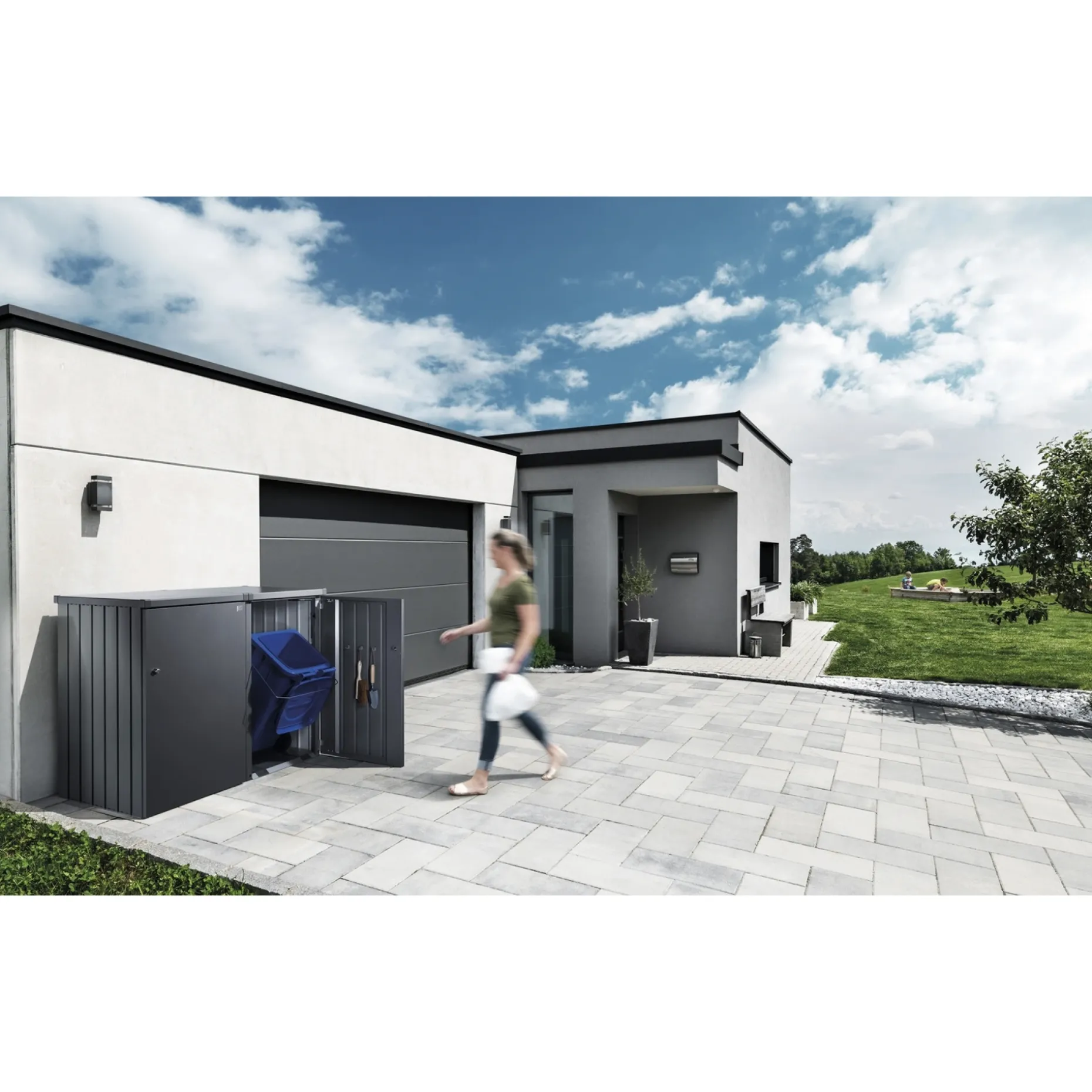 BIOHORT ALEX 1 SPAND RENOVATIONSSKJUL MØRKEGRÅ METALLIC STÅL