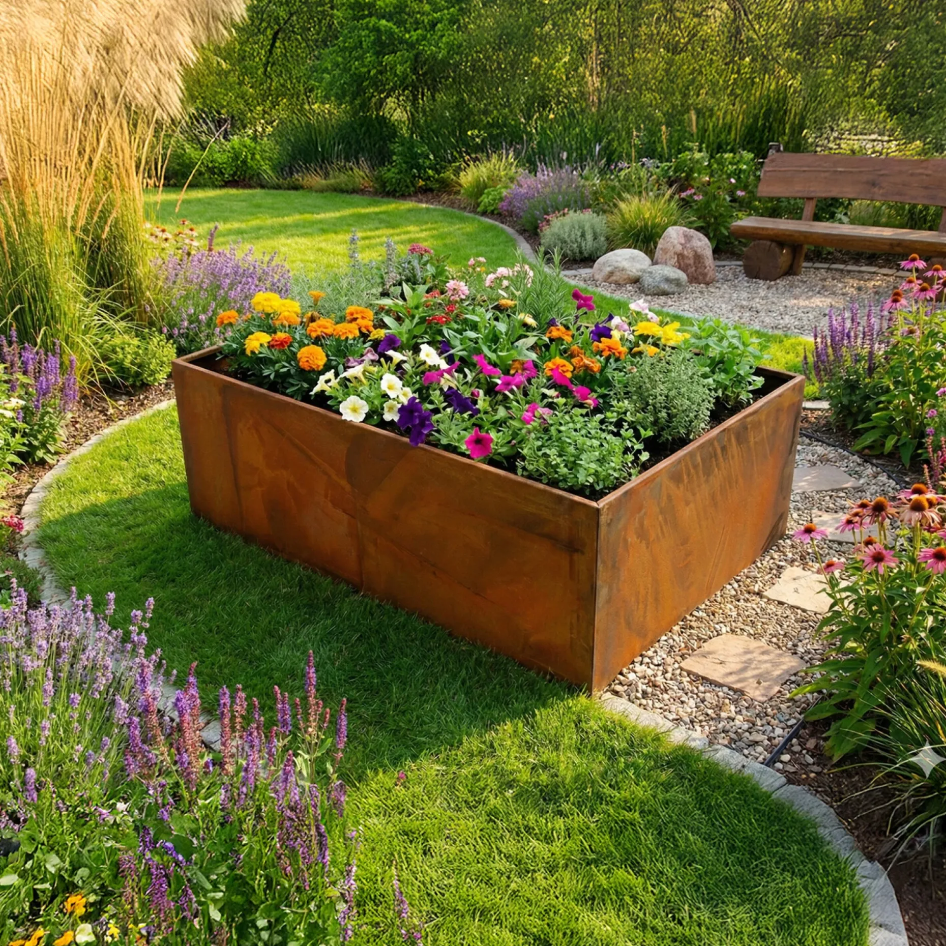 HORTUS 210-900 UDEN BUND HØJBED RUST PATINA 40 X 120 X 80 CM