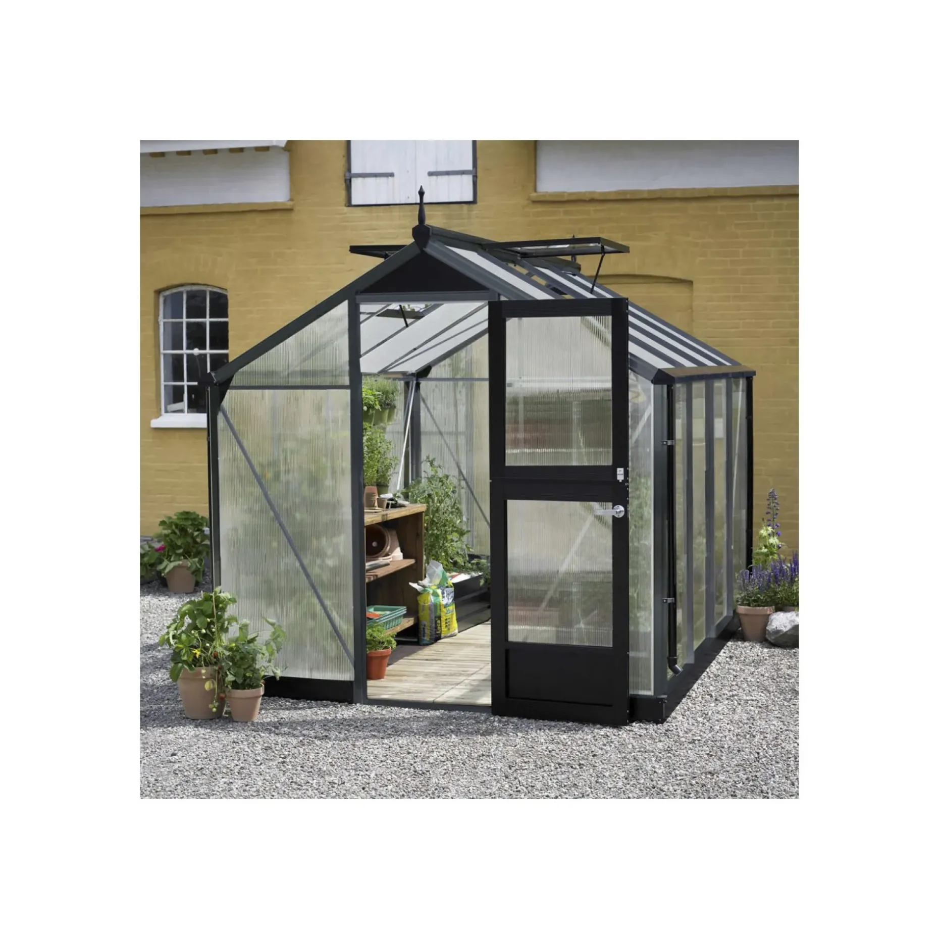 JULIANA COMPACT EKSKL. SOKKEL DRIVHUS 10 MM POLY ANTRACIT 8,2 M2