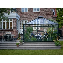 JULIANA OASE DRIVHUS 3 MM HÆRDET GLAS HELE BANER ANTRACIT 13,5 M2