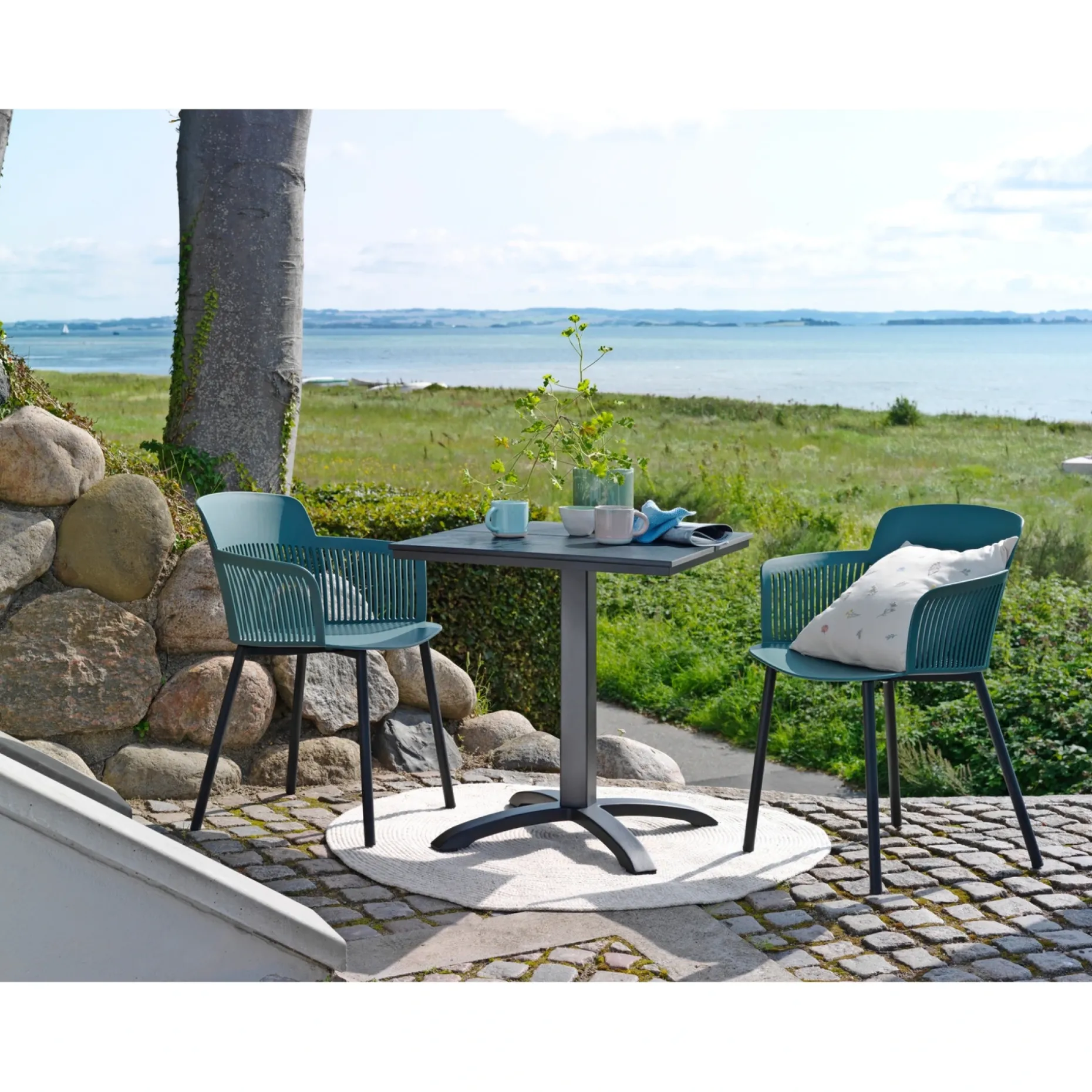 OUTRIUM CARROS/LAGOS MED 2 STOLE CAFESÆT SORT/GRØN