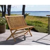 OUTRIUM SYROS MED RYGLÆN HAVEBÆNK TEAK 110 CM