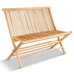 OUTRIUM SYROS MED RYGLÆN HAVEBÆNK TEAK 110 CM