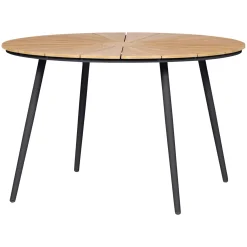 OUTRIUM TAVIRA Ø120 CM HAVEBORD SORT/TEAK LOOK