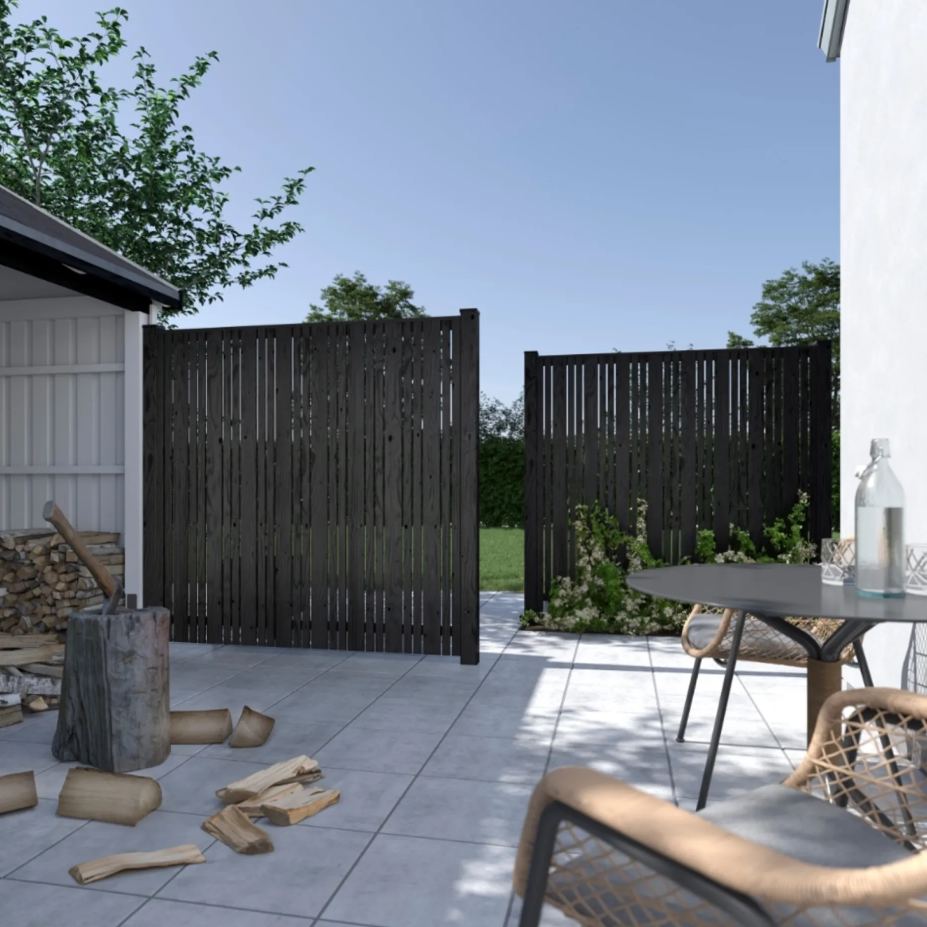 PLUS HEGN FUNGICIDBEHANDLET OG GRUNDMALET SORT 180 X 180 CM