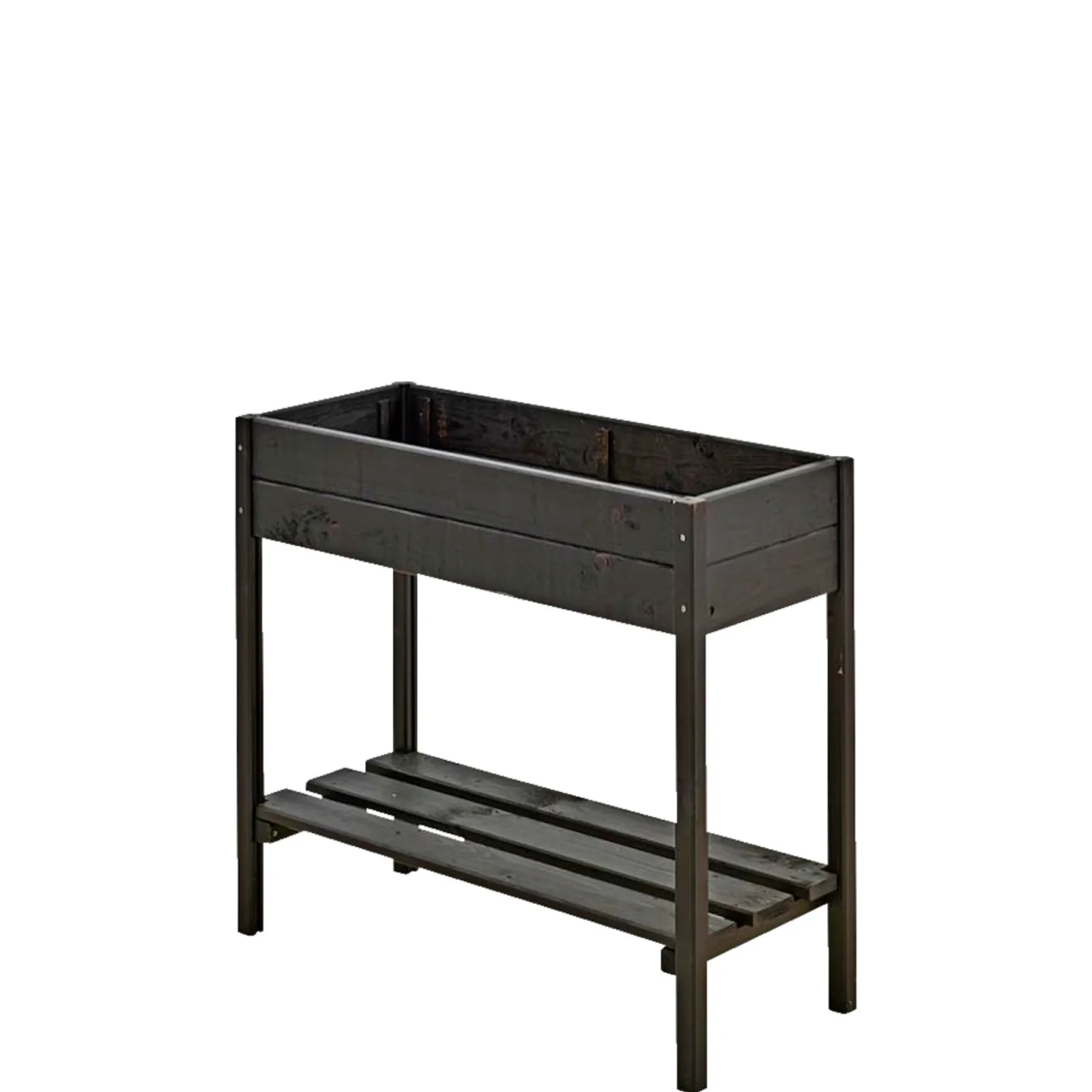PLUS PÅ BEN PLANTEKASSE SORT 79 X 38 X 88 CM