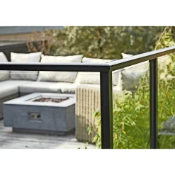 SKAGEN SYSTEMHEGN HÅNDLISTER SORT ALUMINIUM 7 X 5 X 190 CM