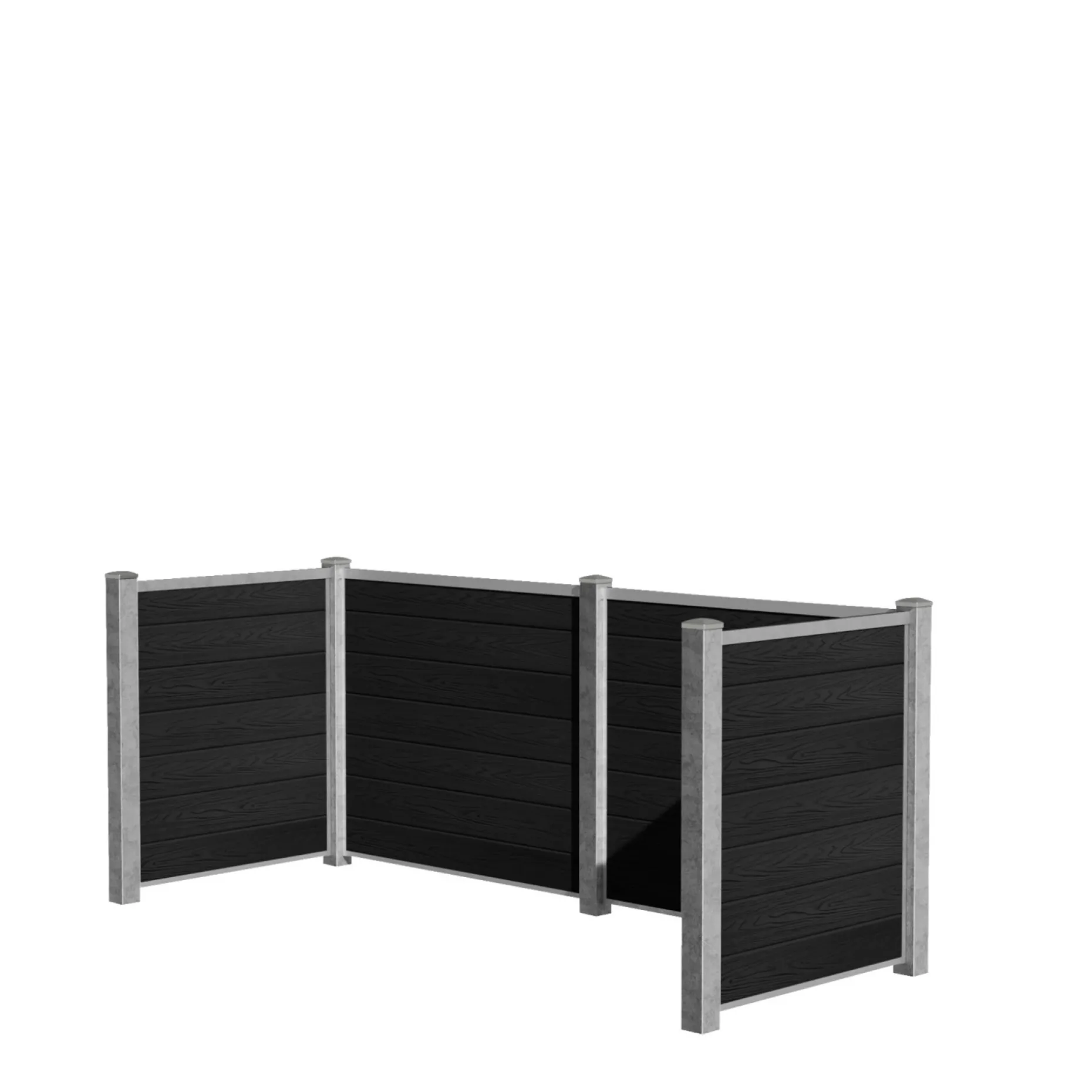 WIMEX GLYNGØRE SUPERB 3 SPANDE RENOVATIONSSKJUL SORT KOMPOSIT/GALVANISERET STÅL